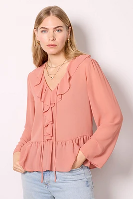 Lillian Ruffle Neck Blouse