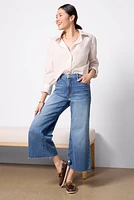 Petite Meg Wide Leg Raw Hem