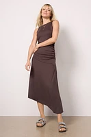 Perez Ruched Sleeveless Midi Dress