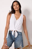 Eyelet Tie Front Tank