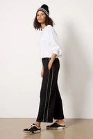 Brushed Rib Wide Leg Pant 28`