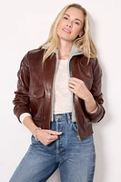 Candace Leather Bomber