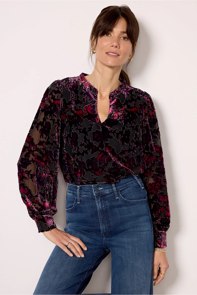 Jesse Burnout Velvet Blouse