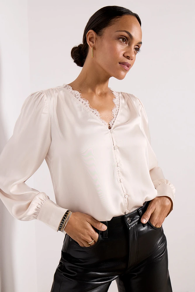 Ariella Lace Trim Blouse