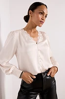 Ariella Lace Trim Blouse