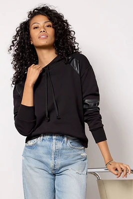 Nickie Faux Leather Hoodie