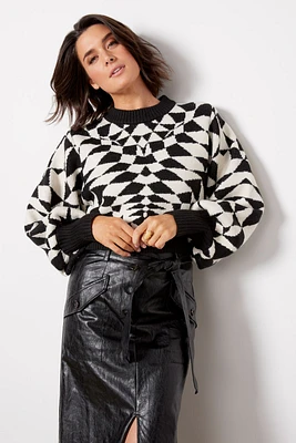 Heart Deco Black Sweater