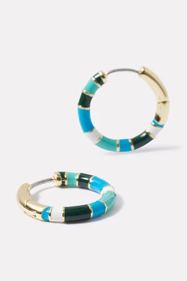 Gigi Enamel Stripe Hoops