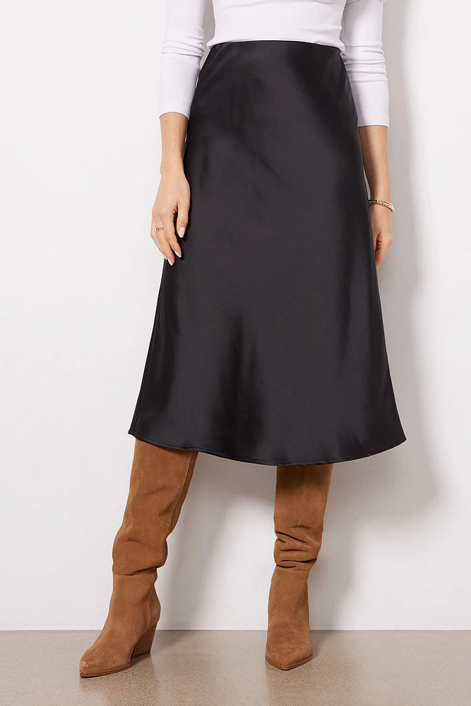 Everyday Satin Midi Skirt