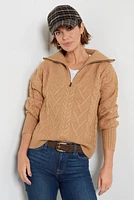 Leia Cable Quarter Zip