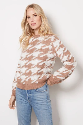 Houndstooth Plush Pullover