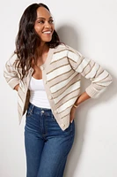 Avalee Striped Sequin Cardigan