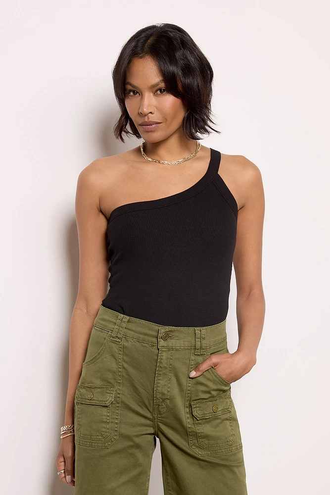 Detra One Shoulder Rib Top