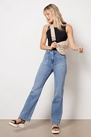 Stretch Terry Wide Leg Pant