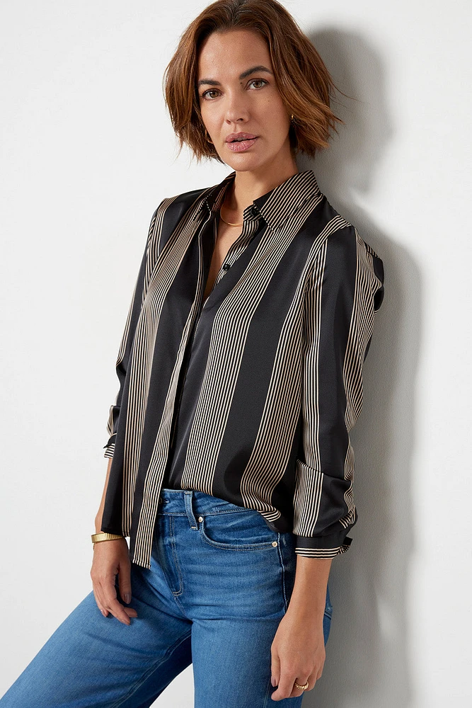 Rylee Stripe Satin Shirt