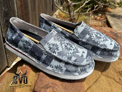 Twisted X Hooey Grey Multi Mens Slip-On