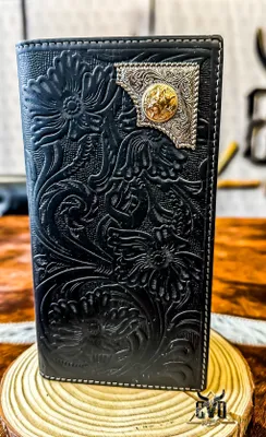 Western Tooled Concho Long Wallet