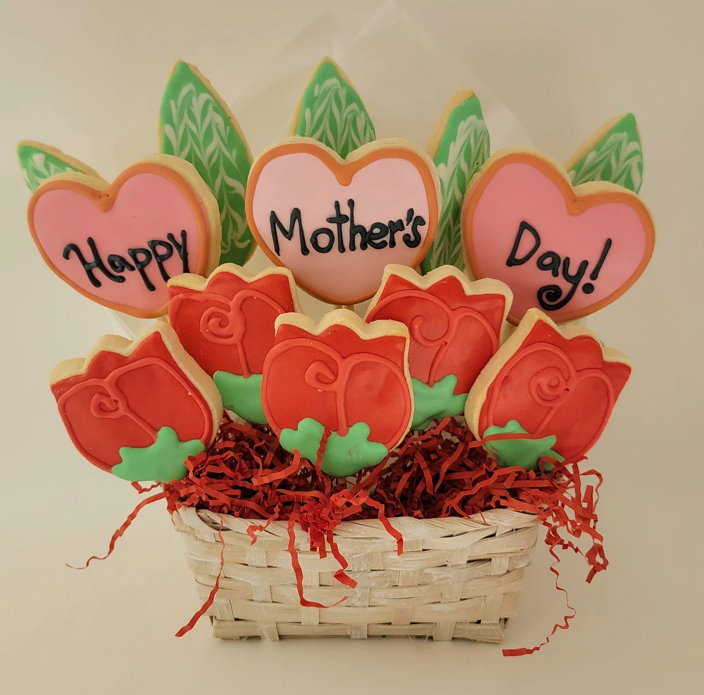 Mother's Day Hearts Cookie Bouquet