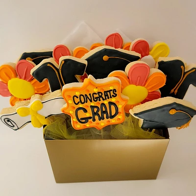 Congrats GRAD Floral Cookie Bouquet