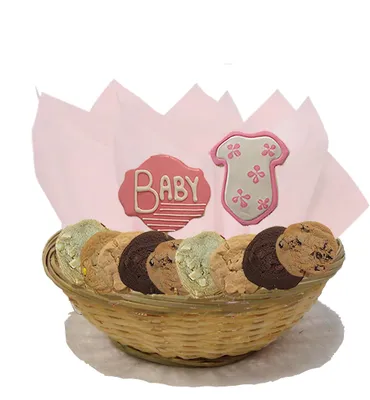 Bouncing Baby Girl - Cookie Basket 2 or 7 Sugar Cookies