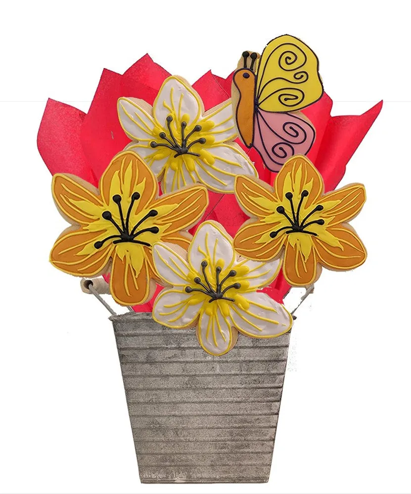 Butterfly and Lilies- Cookie Bouquet