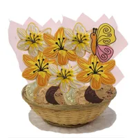 Butterfly and Lilies Cookie Basket 2 or 7 Sugar Cookies