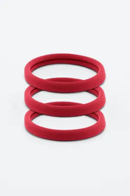 Fabletics 3-Pack Seamless Hair Ties Womens Salsa Red Size Osfm