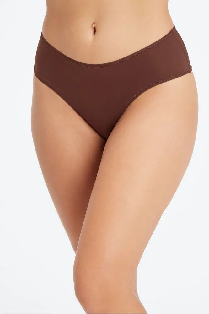 Fabletics Fine Touch Classic Brief Womens Saddle Brown Size