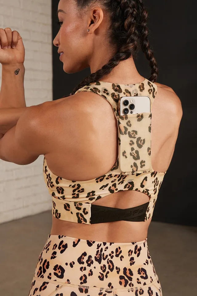 Fabletics, Intimates & Sleepwear, Fabletics Kessler Hot Pink Cheetah  Print Straps Racerback Sports Bra Top Size Xl