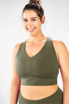 Fabletics All Day Every Day Bra Womens Cream Puff/Matte Gold plus Size 4X