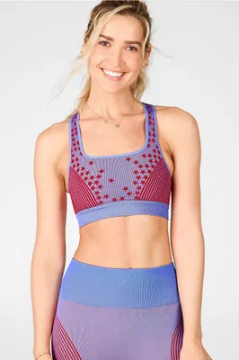 Fabletics Adele Corsetry Seamless Sports Bra Womens Pink Canyon