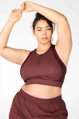 Fabletics Blare Zip Front High Impact Sports Bra Womens  plus Size