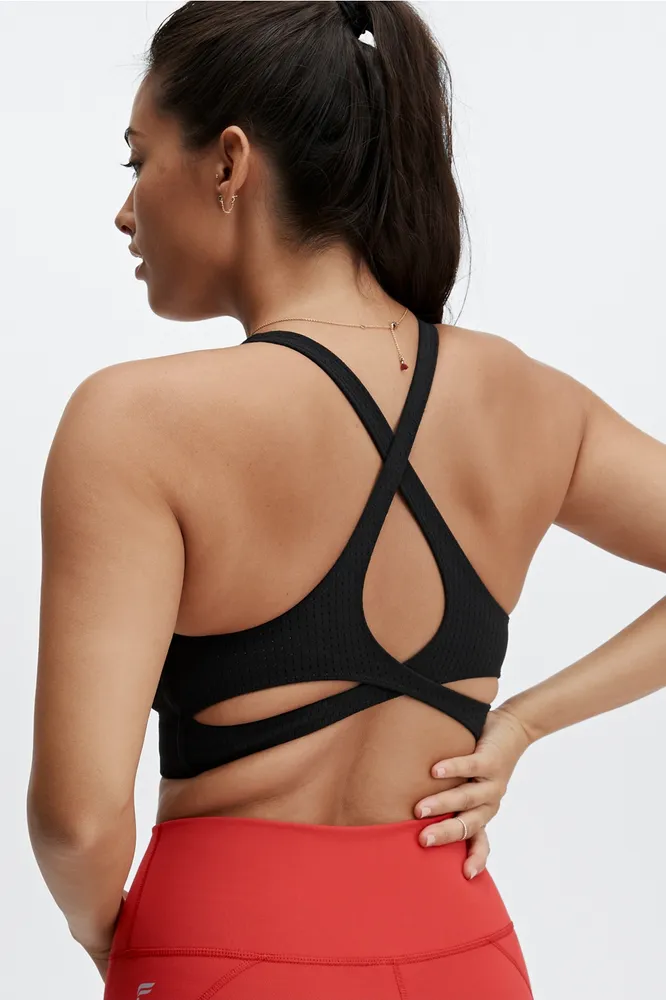 Mesh Back Sports Bra Clothing in Black - Get great deals at JustFab