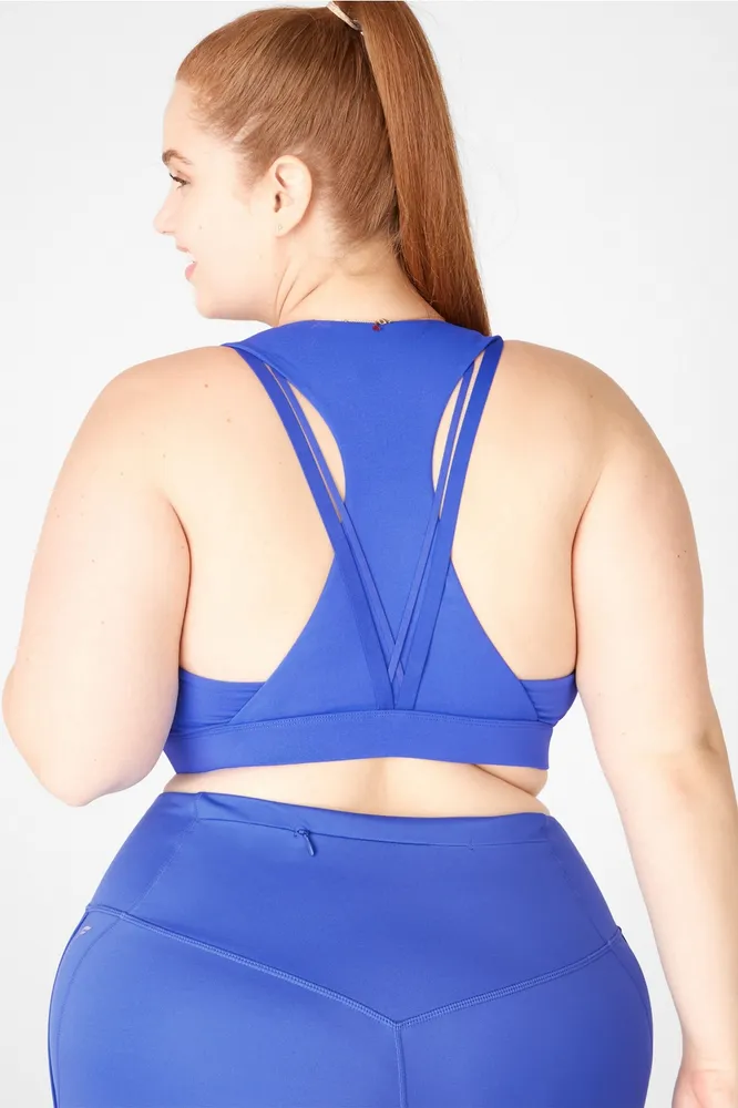 Fabletics Kessler Medium Impact Sports Bra Womens blue plus Size