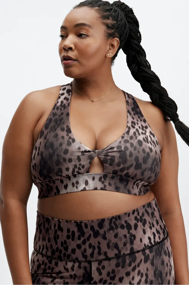 Fabletics Oasis Twist-Front Sports Bra Womens Spotted plus Size 4X