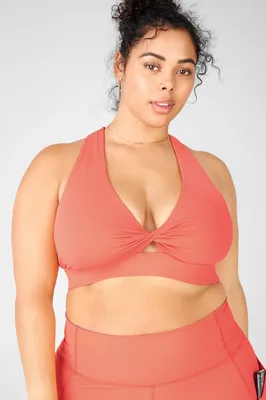 Fabletics Oasis Twist Sports Bra Womens Coral Haze plus Size 4X