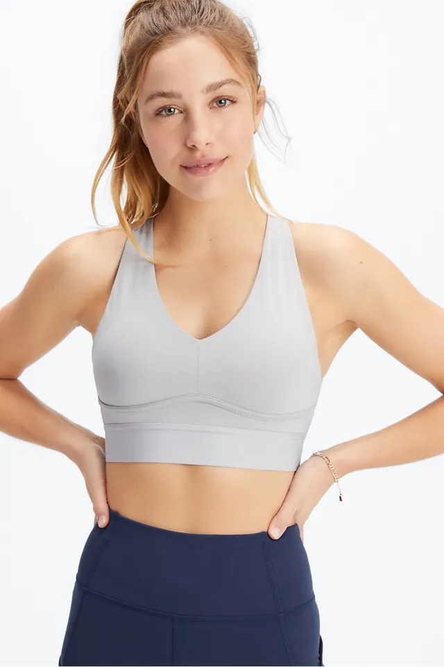 Fabletics All Day Every Day Bra Womens Light Grey Heather Size