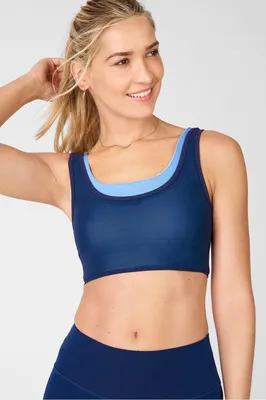 Fabletics Double Layer Bra Womens blue Size XXS