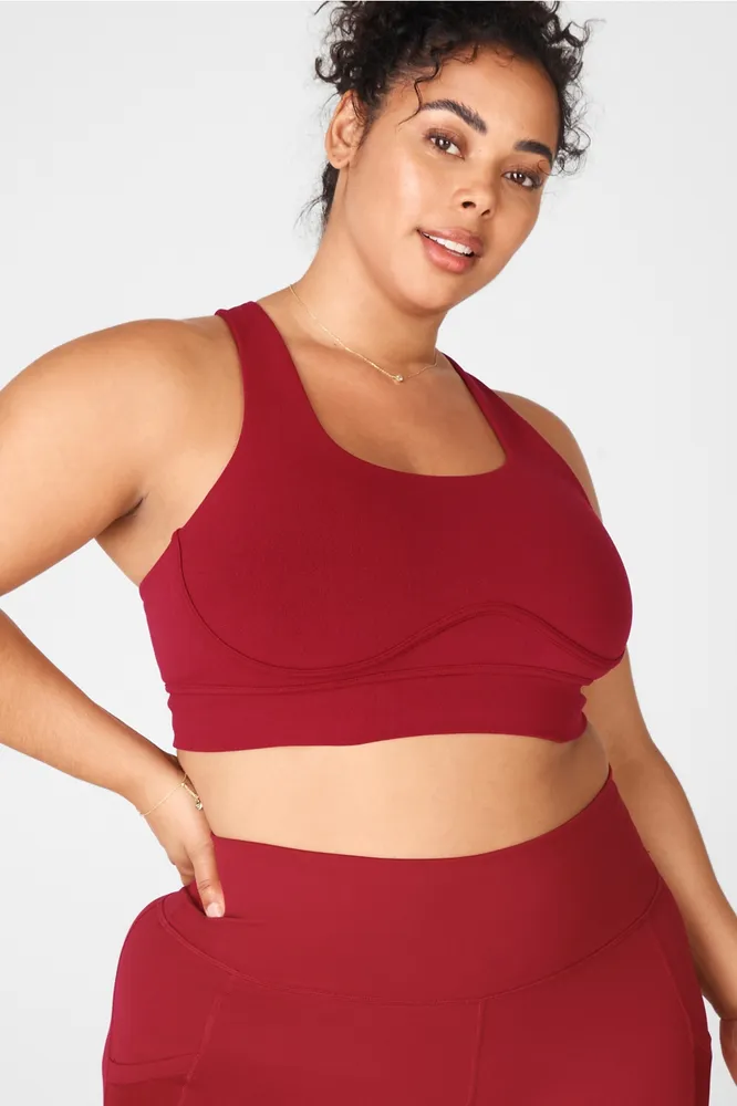 Fabletics Freya SculptKnit Sports Bra Womens red plus Size 3X