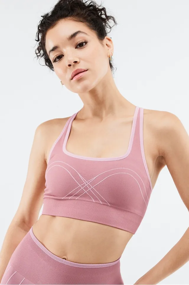 Fabletics Eliza Seamless Sports Bra Womens pink Size XS
