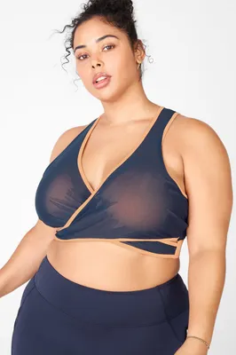 Fabletics Faye Medium Impact Sports Bra Womens Driftscape/Thunder plus Size 4X