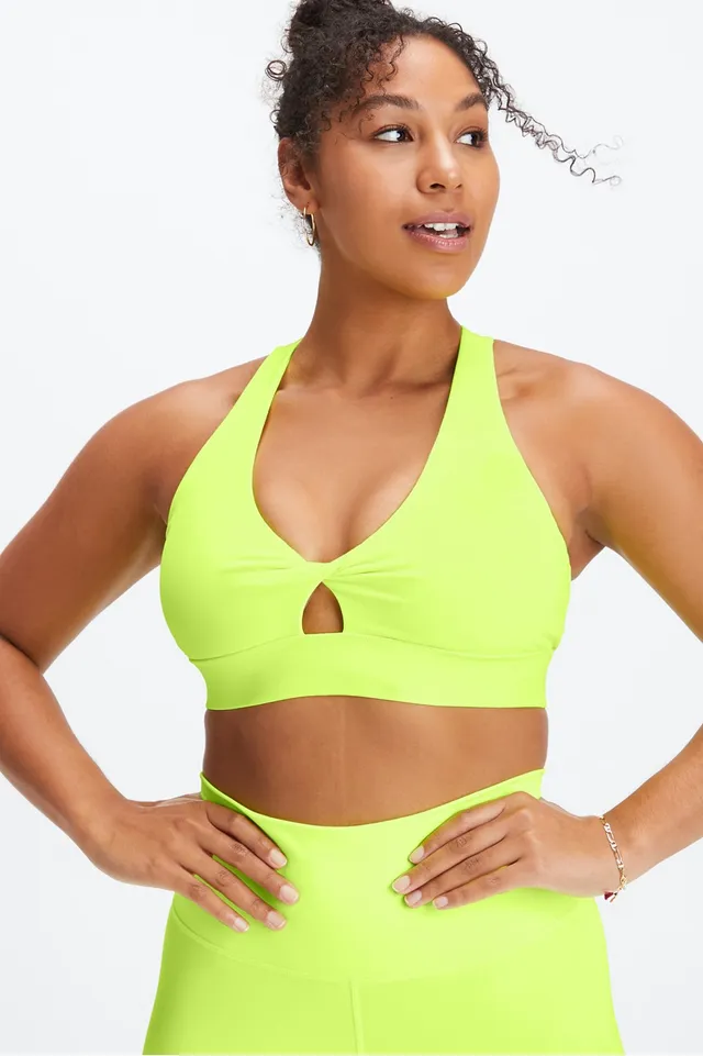 Fabletics Oasis Twist Sports Bra Womens yellow Size