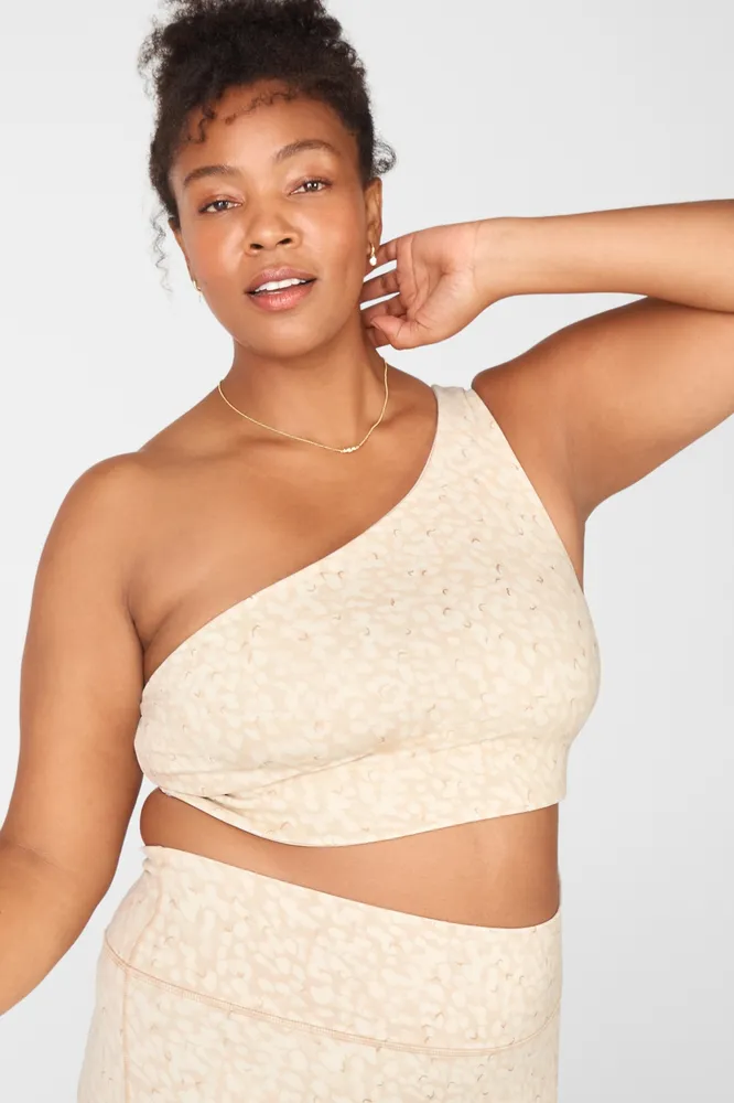 Fabletics Harlow One Shoulder Reversible Sports Bra Womens Chill/Cream Puff  plus Size 3X