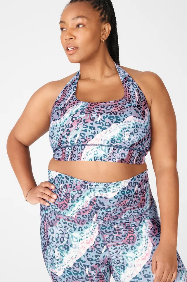 Fabletics Harlow One Shoulder Reversible Sports Bra Womens Chill/Cream Puff plus  Size 3X