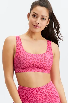 Fabletics Lola Low Impact Sports Bra Womens Leopard Kiss Size