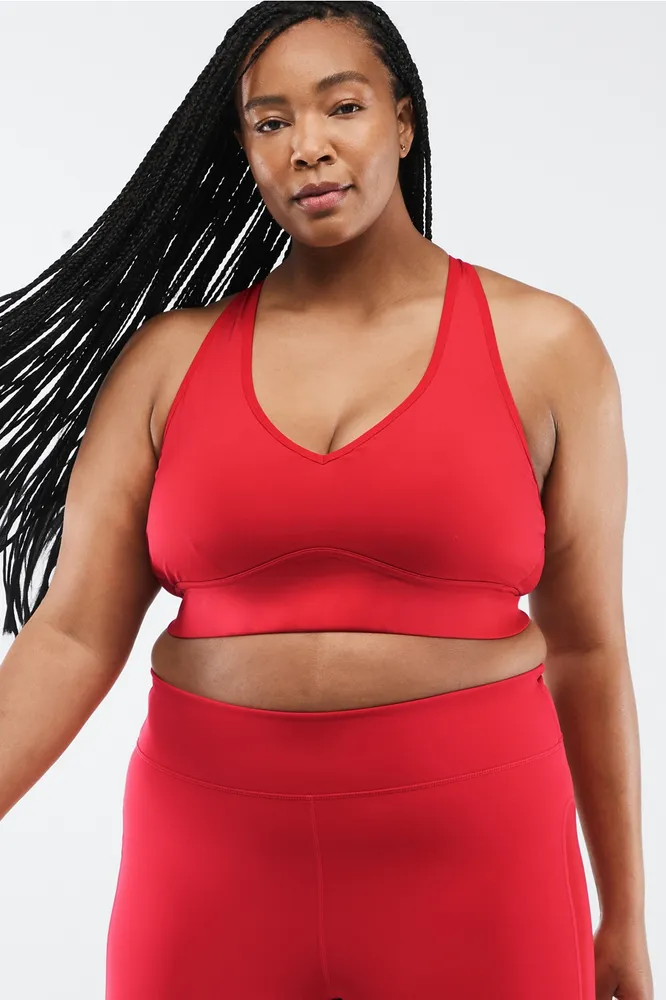 Fabletics Khloe Medium Impact Sports Bra Womens red plus Size 2X