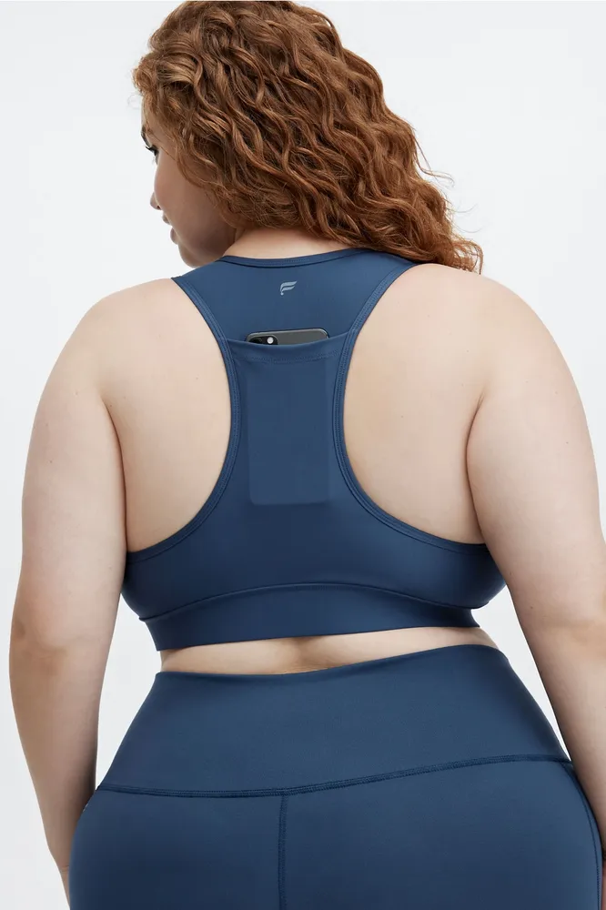 Fabletics On-the-Go Medium-Impact Sports Bra Womens blue plus Size 3X