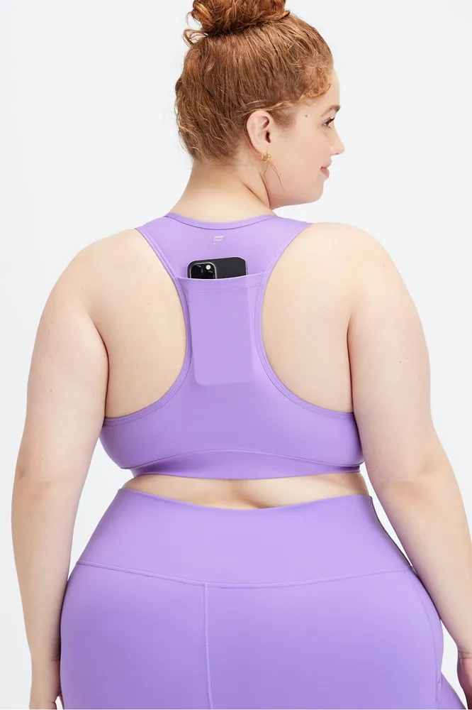 Fabletics On-The-Go Medium Impact Sports Bra Womens purple plus Size 3X
