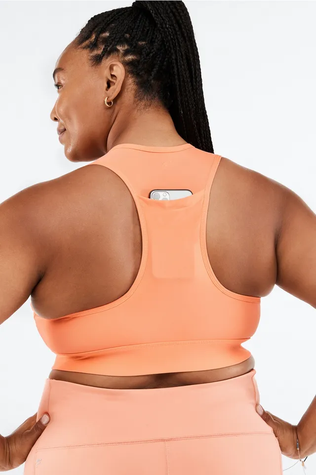 Fabletics On-the-Go Medium-Impact Sports Bra Womens orange plus Size 4X