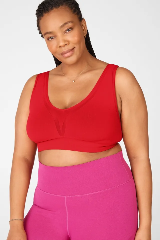 Fabletics No-Bounce Sports Bra Womens red plus Size 2X